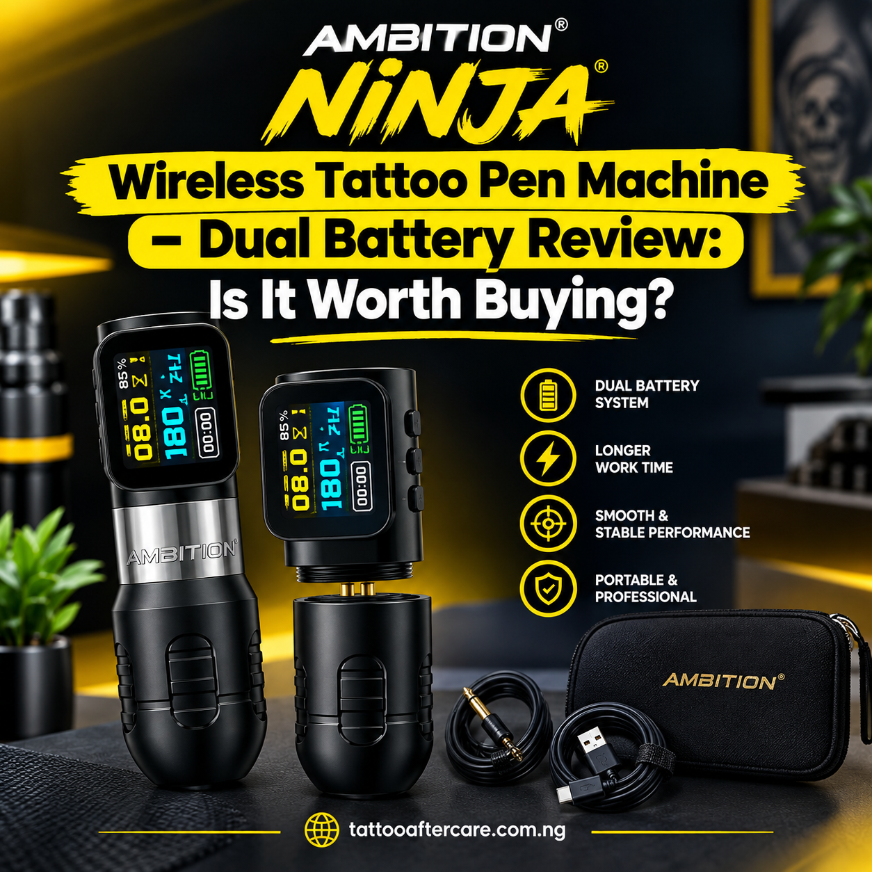 Ambition Ninja Wireless Tattoo Pen Machine – Dual Battery Review: Is It Worth Buying?